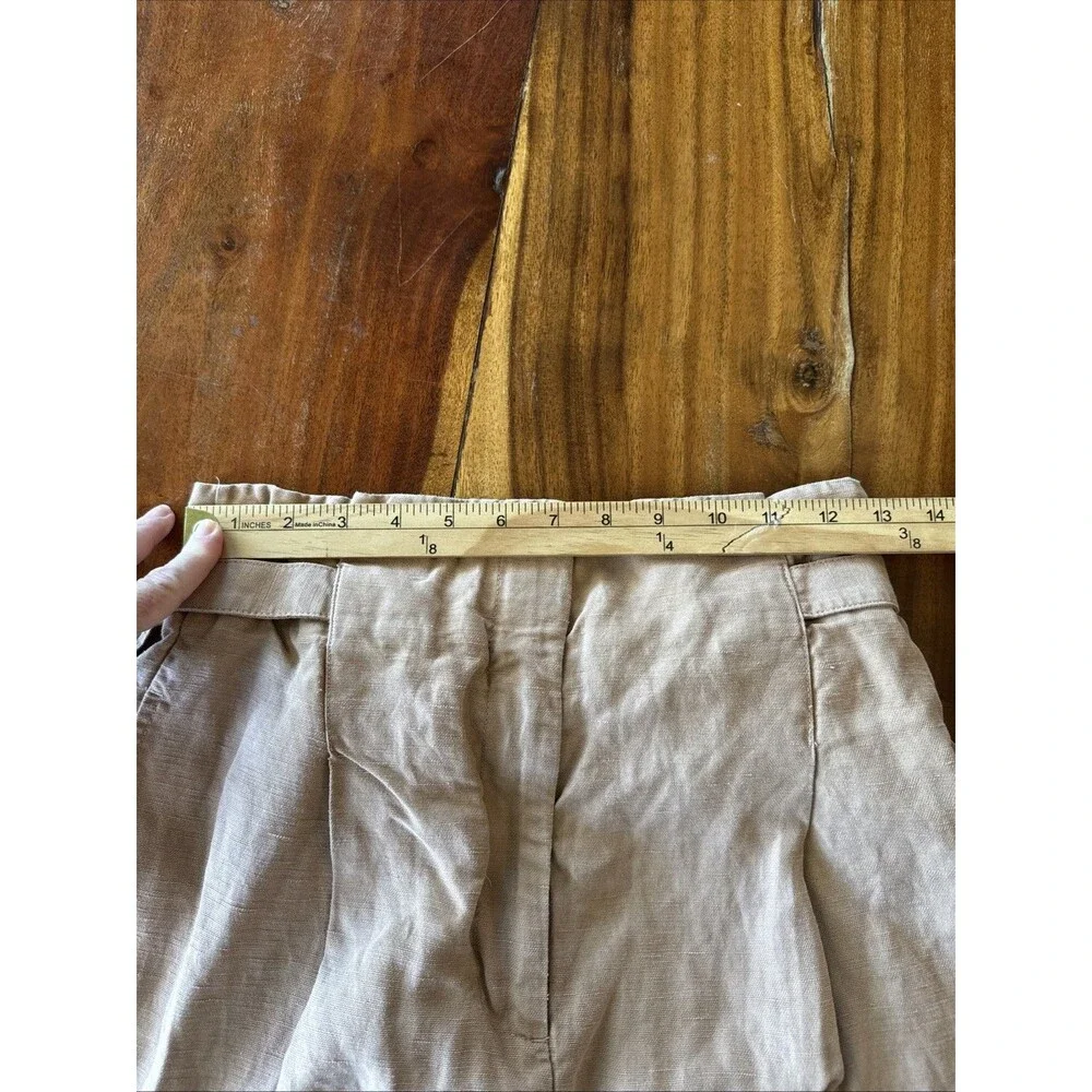 Aritzia Wilfred Cauchy Linen Blend High Rise Belted Cropped Pants, Size 4